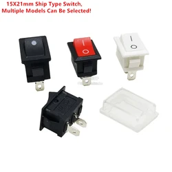 5Pcs 15*21mm Marine Switch 2 Feet 2 Gears KCD1-101 Power Rocker Button Switch 250V 6A 125V 10A