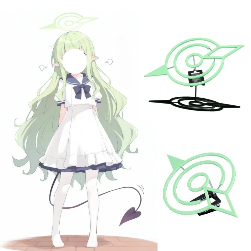 

Game Tachibana Hikari Cosplay Halo Green Headwear Headdress Role Play Props Accessories for Women Halloween Carnival Party