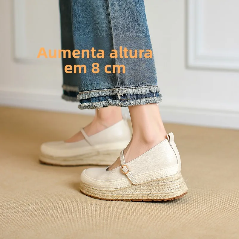 elevated-8cm-summer-mary-janes-women's-fashion-single-shoes-slip-on-thick-heel-slope-casual-style-synthetic-inner