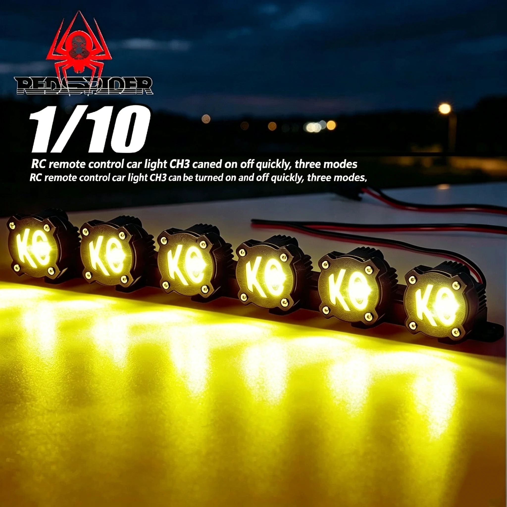 RC Crawler Car LED Simulation Roof Lights for 1/10 Traxxas Trx4 Axial Scx10 Yikong RC4WD Rgt D90 Croboll MK07 MJX H8H