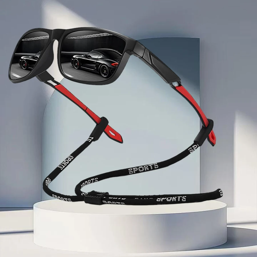 Classic Vintage Splice Block Colorful With Chain Sunglasses Men Women Driving Fishing Cycling Running Sports Fashion Sun Glasses