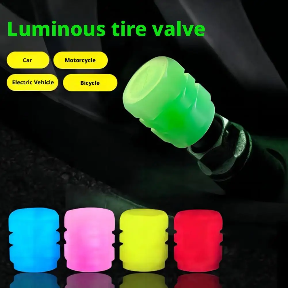 Universal Bicycle Valve Cap Luminous Tyre Rim Stem Covers Nozzles Light Bike & Motorcycle Accessories
