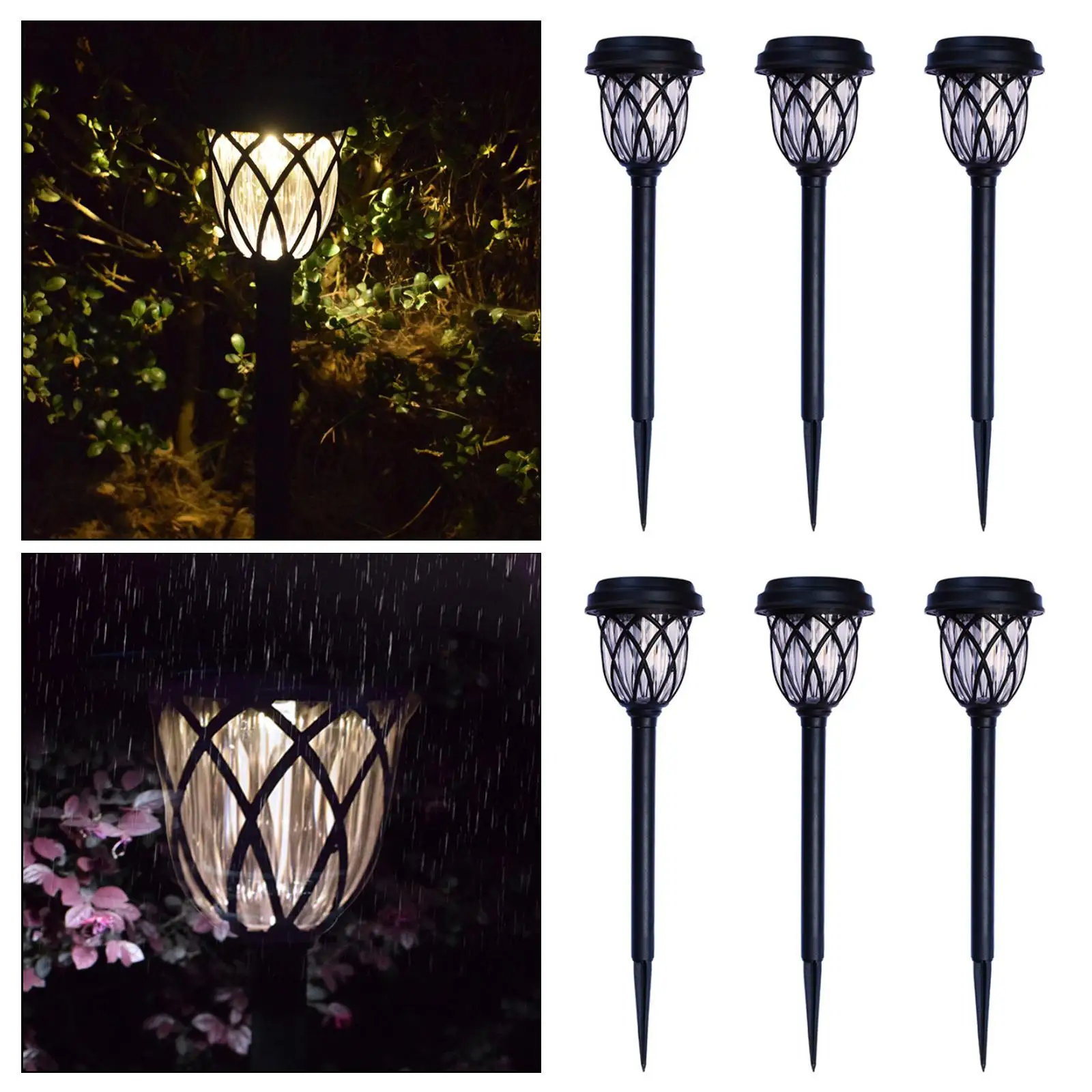 6Pcs LED Solar Lights Pathway Landscape Patio Path Lawn Lamps Waterproof