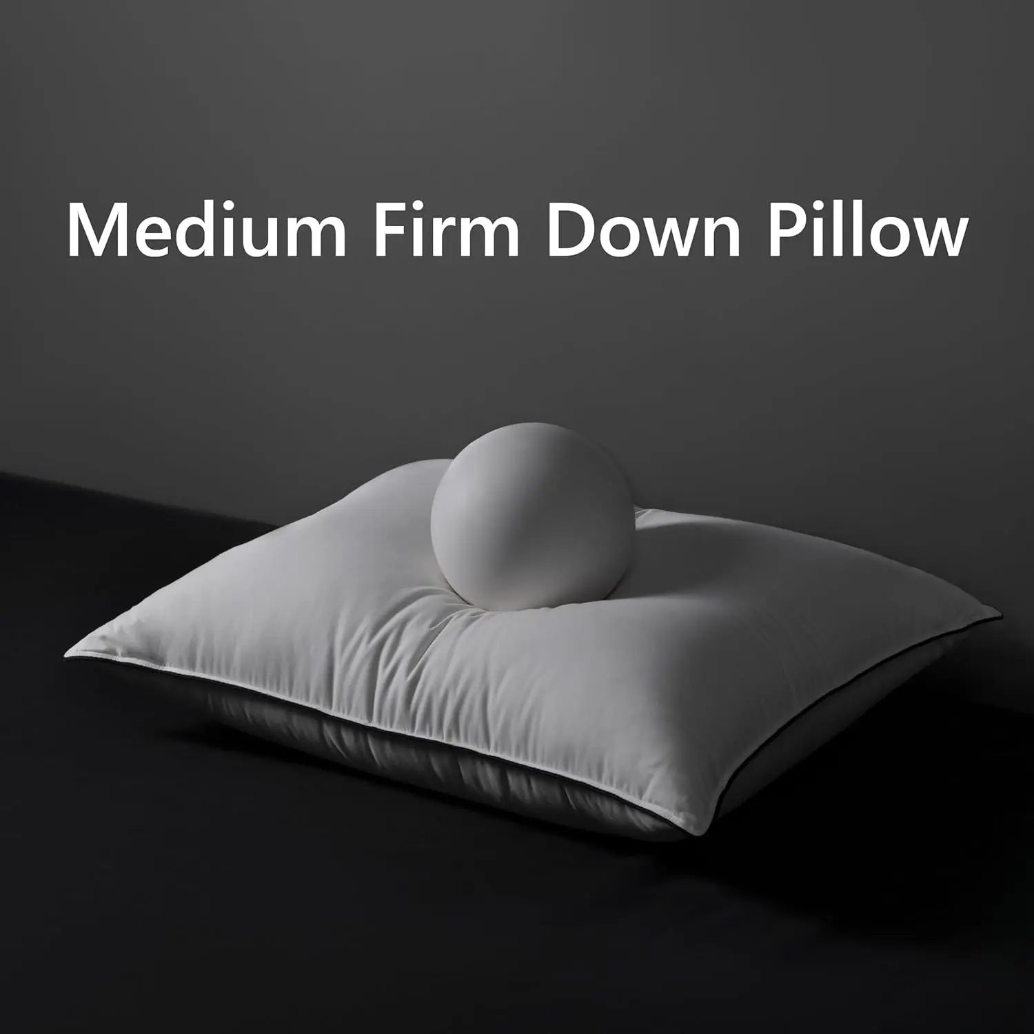 Luxury Hungarian Goose Down Pillows Standard Size Set of 2, Medium Firm Bed Pillows for Sleeping, Hotel Pillow