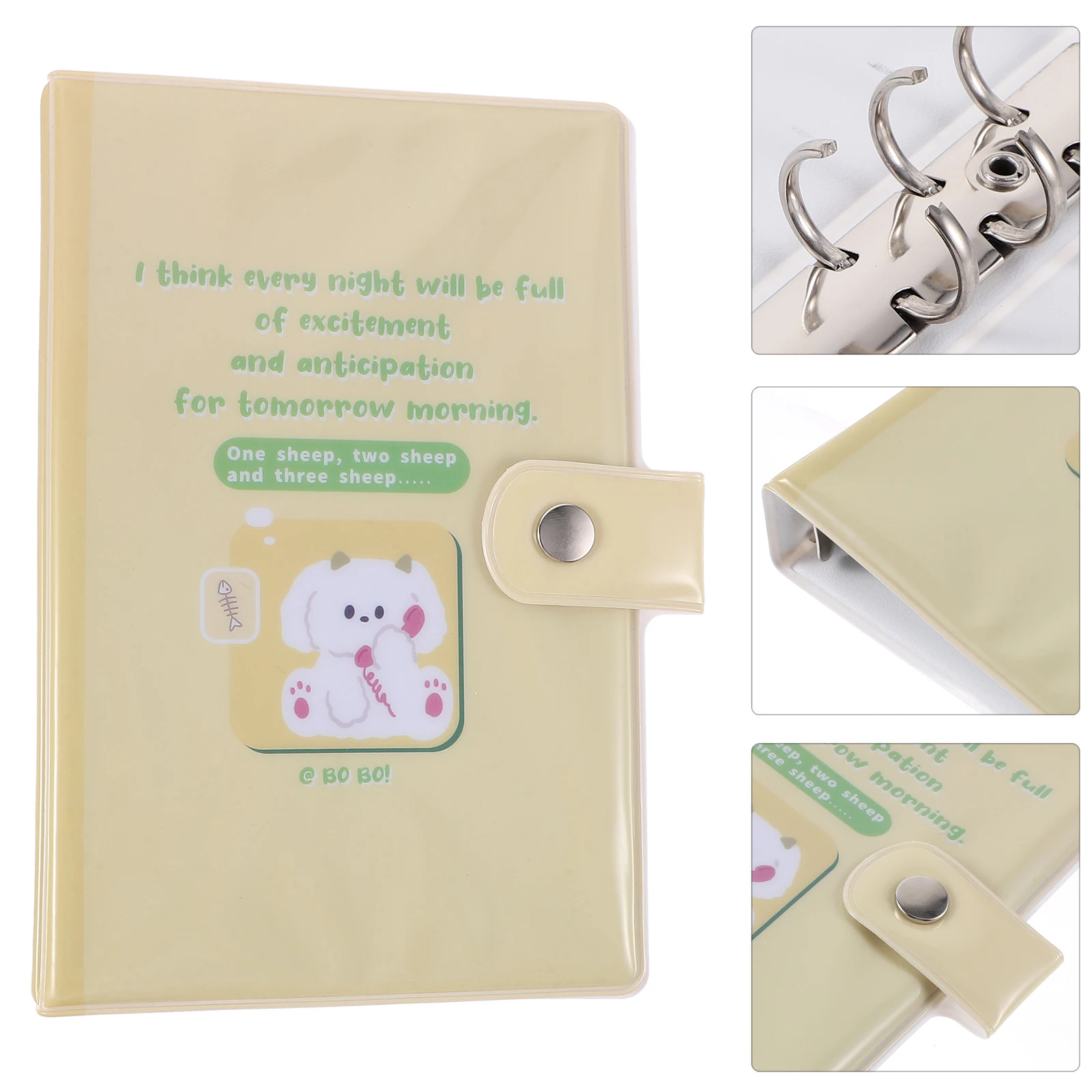 

A6 Pvc Binder Cover 6-Ring Plastic Notepad Cover Reusable Organizer Office Home School Diy Planner Document Folder Storage