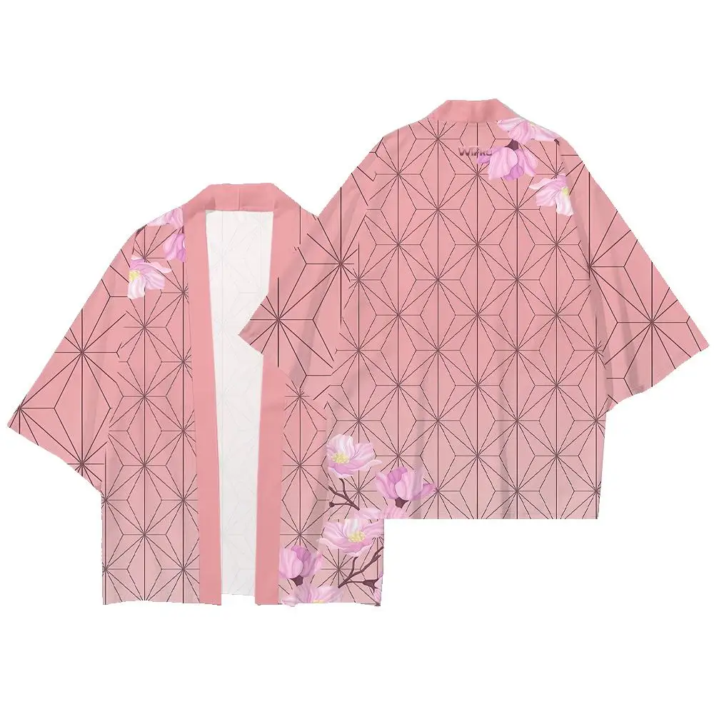 Cardigã Kimono WIFRU para Homens e Mulheres com Estampa de Flor de Cerejeira Japonesa, Jaqueta Haori Estilo Harajuku, Moda Asiática, Roupa Tradicional