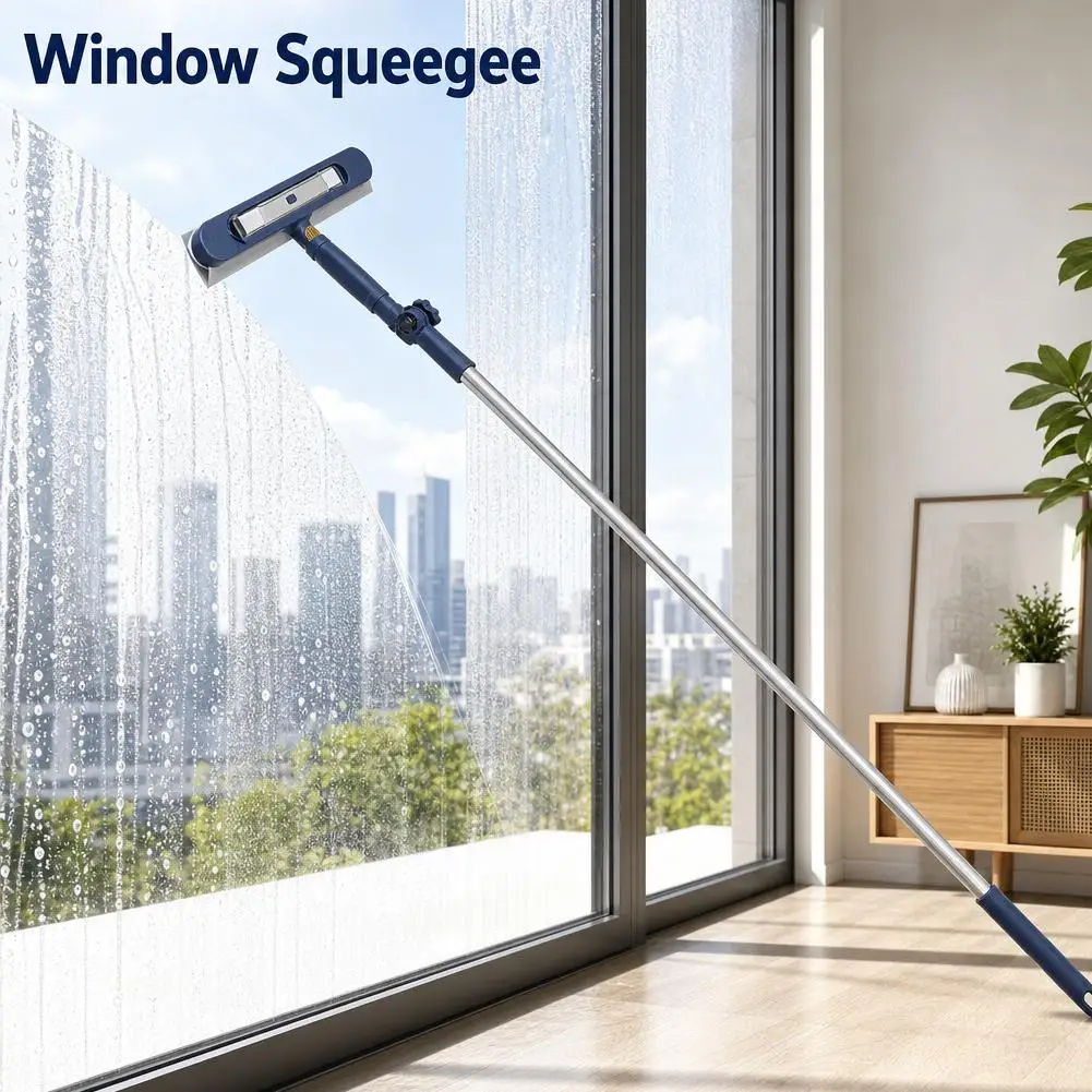 2-in-1 Teleskop-Fensterreiniger mit langem Griff für Glaswände und Boden, Fensterwischer, Abzieher, Haushaltswerkzeug 2026