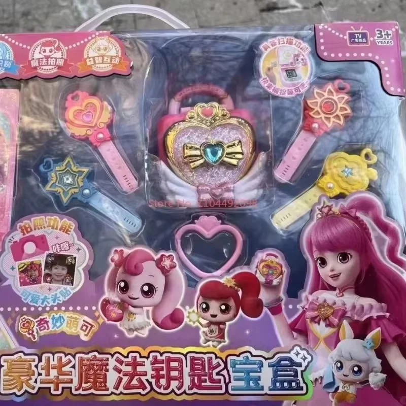 Figuras de Anime Kawaii para adolescentes, caja del Tesoro con llave mágica de lujo, modelo de dibujos animados, juguete bonito, regalo de Navidad para niños