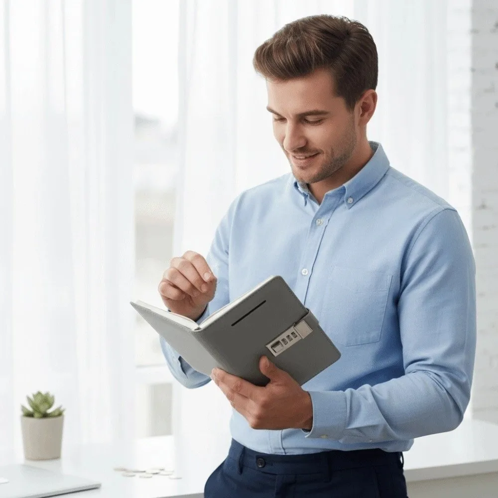 A6 Code Notebook for Money Anti-splash Water Solid Color Cash Budget Ledger Daily Plan Academic Weekly Agenda