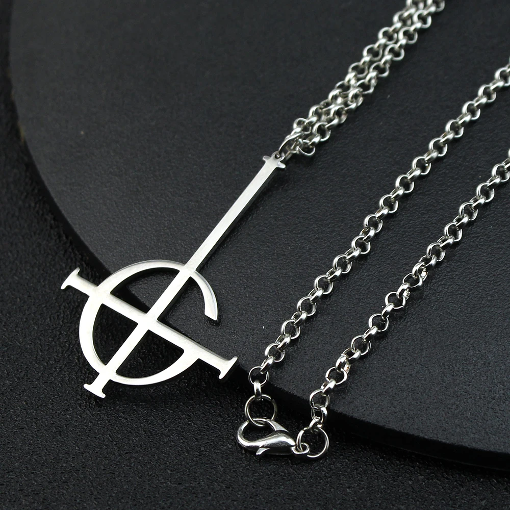 Ghost BC Nameless Stainless Steel Necklace Ghoul Band Cross Chain Pope Emeritus Symbol Poster Necklaces Fashion Jewelry