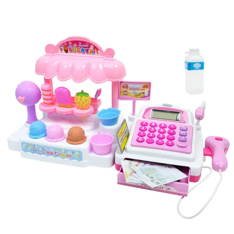 36pcs Cash Register Simulation Supermarket Cash Register Toys Set Lighting Sound Effects Calculation Checkout Early Education