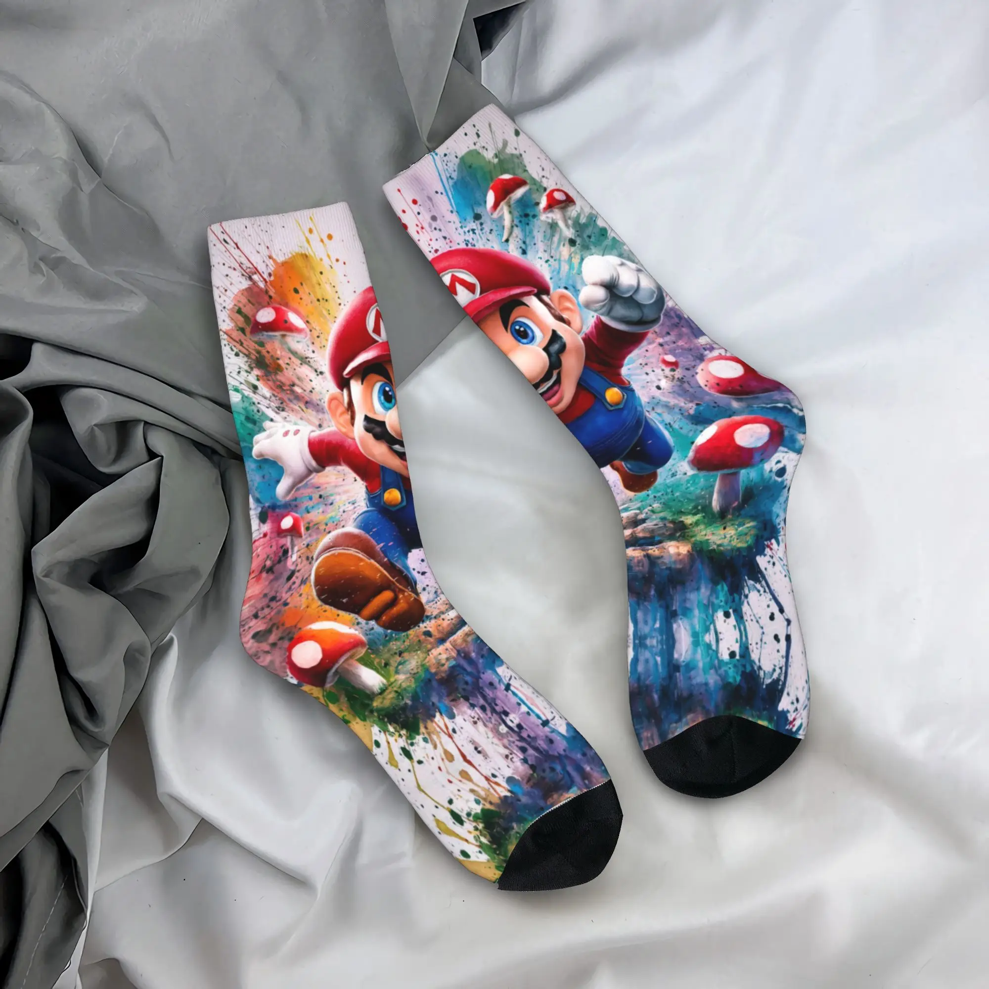 

Мужские носки Marios Game Stockings Осенние повседневные средние мягкие носки с узором для занятий спортом на открытом воздухе Нескользящие носки