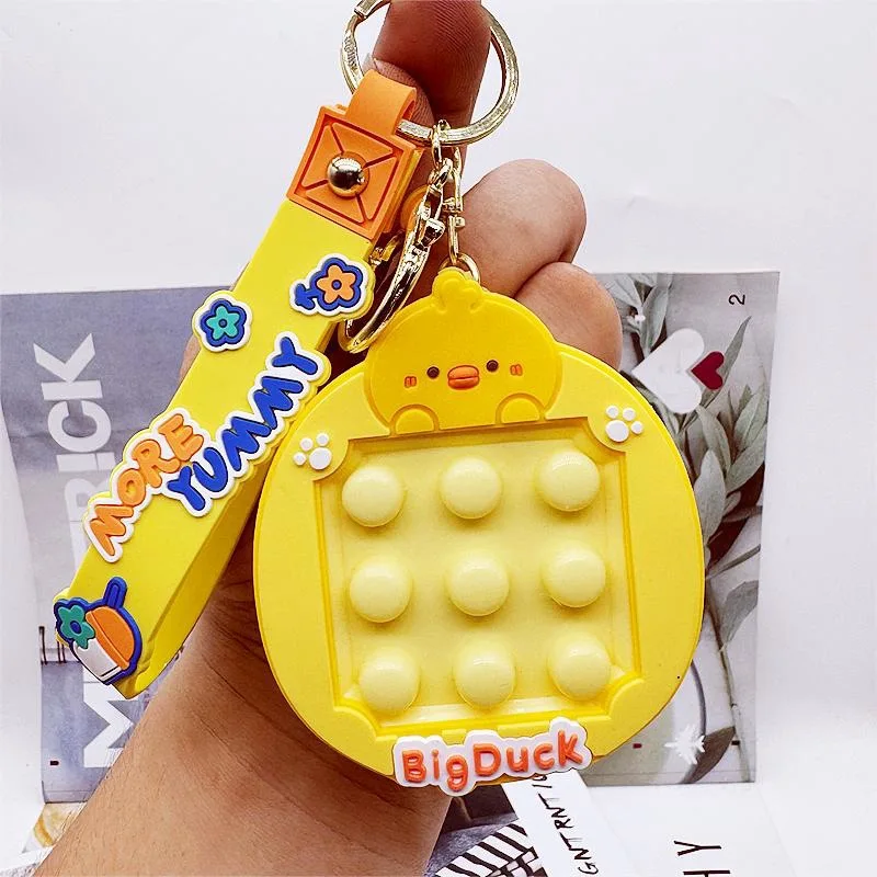 Cute Cartoon Bubble Music Keychain Creative Cars and Bags Pendant Couple Small Gift