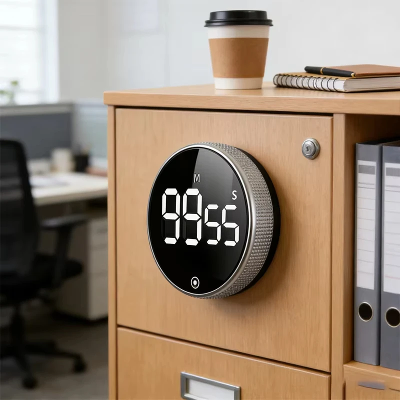 Digital Countdown Kitchen Timer, Quiet Always‑On Light Timer for Cooking Egg Baking Classroom Kids Adults
