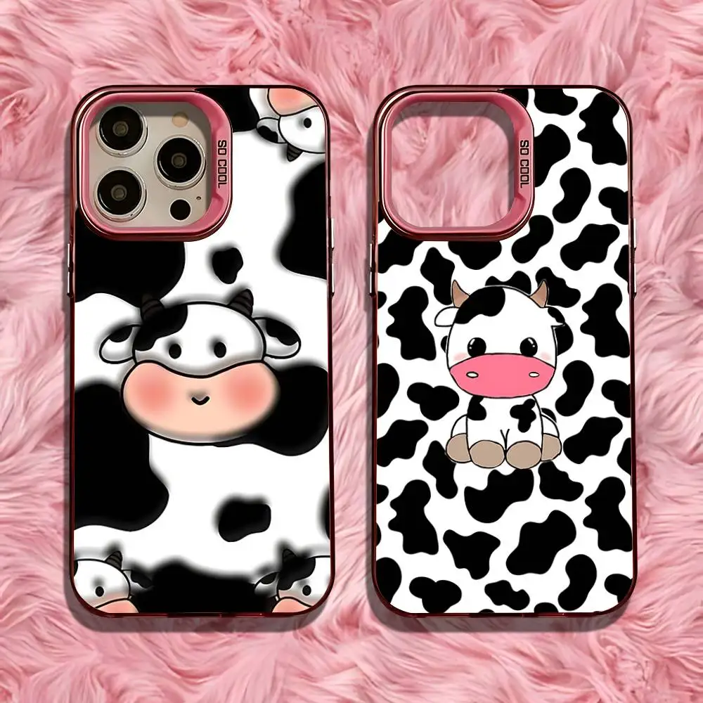 

Cow Symbol Print Phone Case For iPhone 16,15,14,13,12,11,Pro,Max,Plus,Mini,SE Anti Fall Pink Matte Hard Bumper