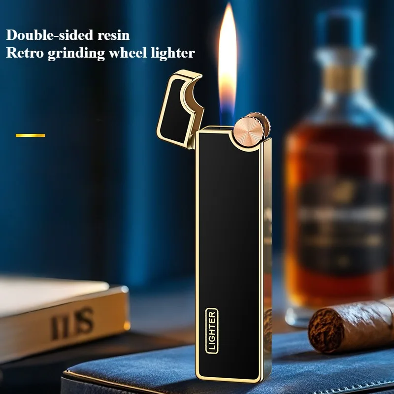 

Grinding Wheel Butane Gas lighter Mini Metal Portable High-Flame Smoking Accessories and Creative Cigarette Lighters Men's Gifts