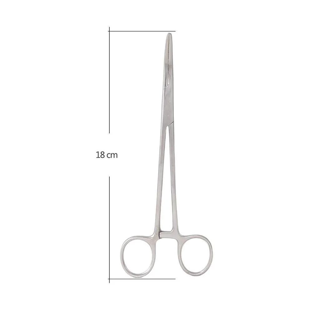 Medizinische Hämostatische Pinzette, Baumwoll-Handwerkzeuge, 18 cm, für Chirurgie, Blutungsstopper, Baumwoll- und Tierhaarklammer, Angelzange, Edelstahl – Detail 2