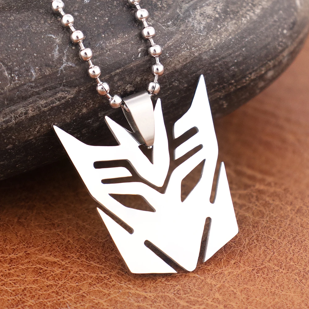 Fashion Charms Autobots Necklaces Popular Movie Optimus Prime Decepticon Logo Stainless Steel Pendant for Men Boy Gifts Jewelry