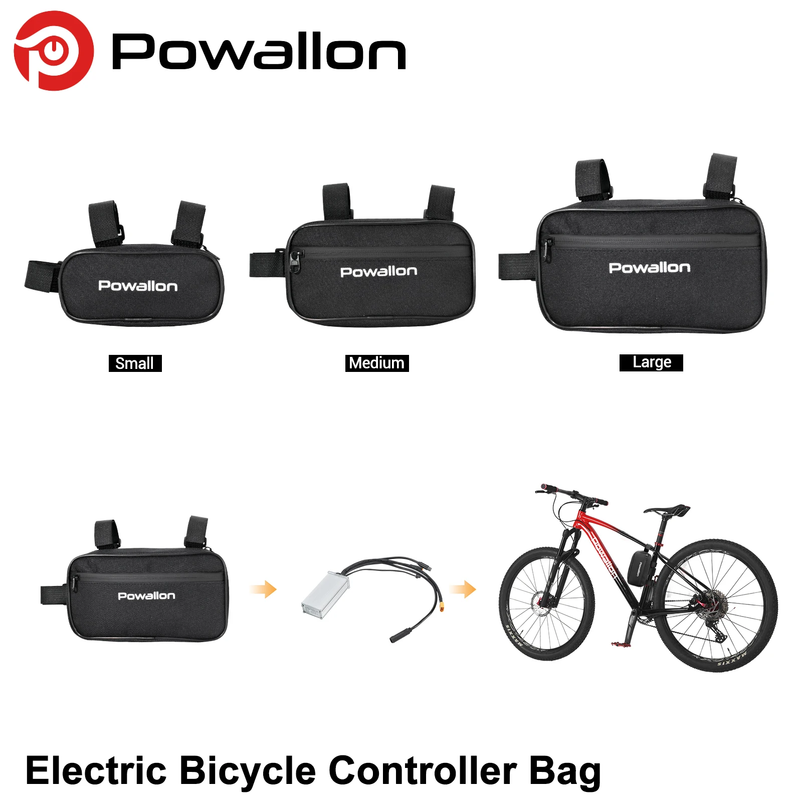 Waterproof Electric Bicycle Controller Storage Bag/With Independent Separate Pockets Ebike Controller Bag