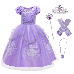 Girl Sophia Photography First Anime Costume Girls Princess Dress Floral Appliques Ball Gown Kids Carnival Sofia Cosplay Robes
