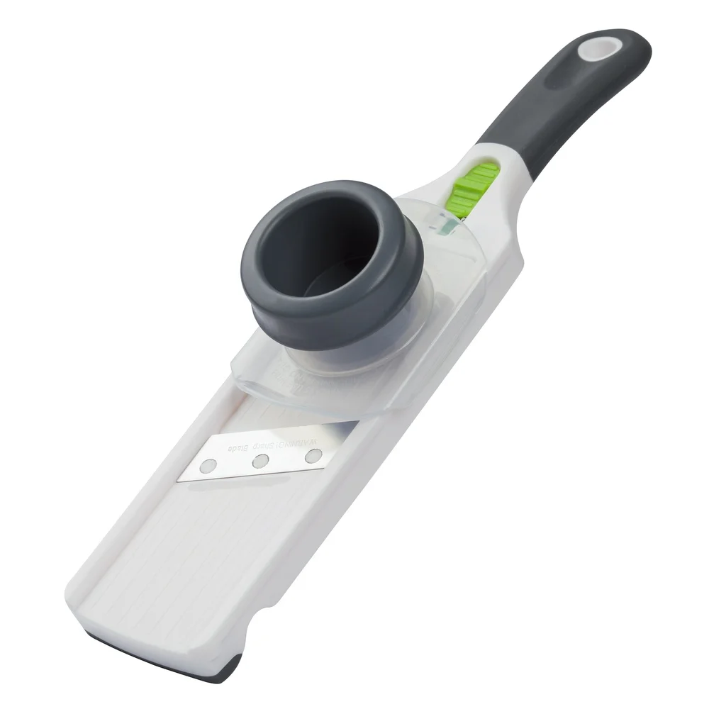 Verstellbarer Mini-Mandolinenschneider mit Edelstahlklinge, Sicherheitsanleitung, ergonomischer Griff, effiziente Zubereitung und Schneiden von Mahlzeiten