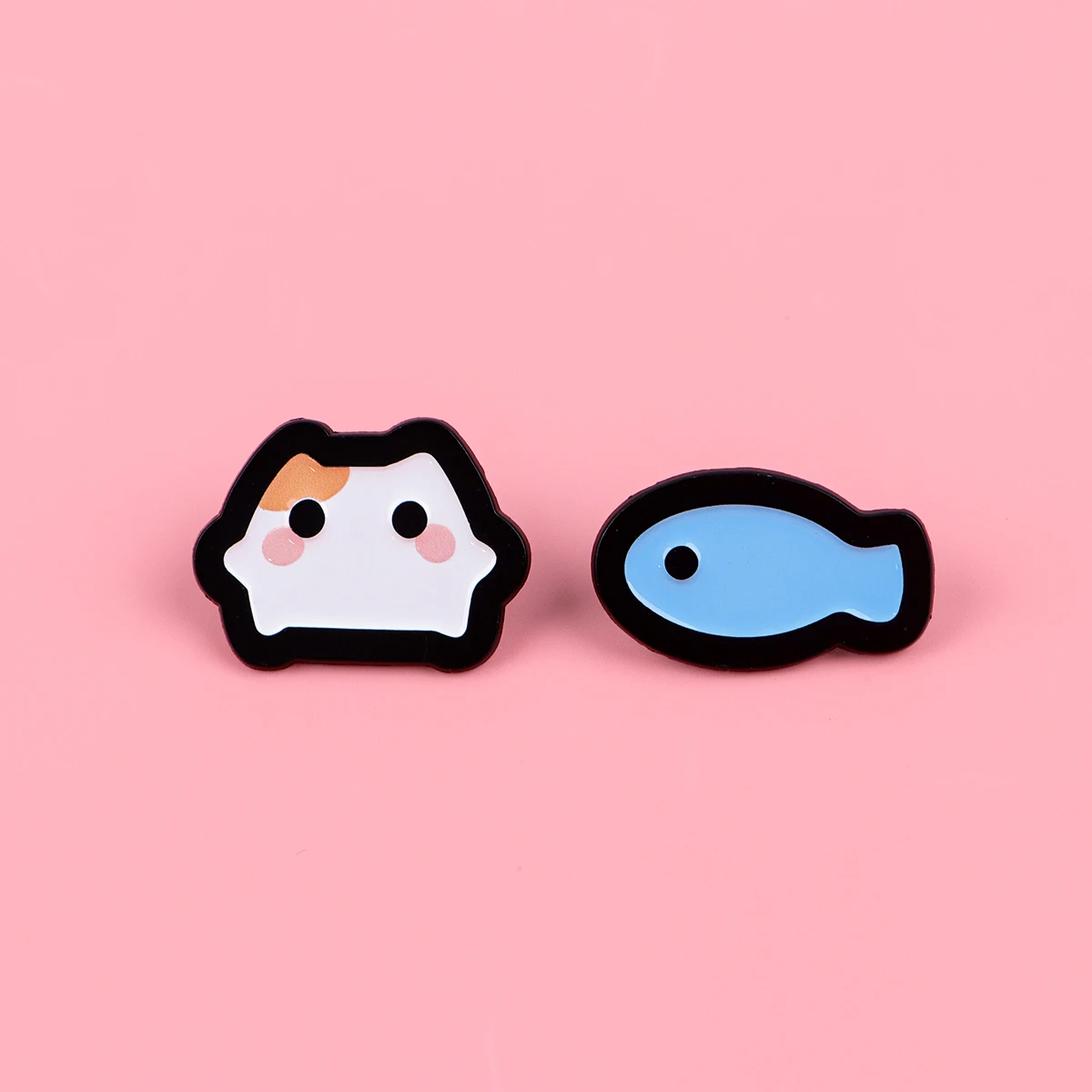 Katzen- und Fisch-Emaille-Anstecknadel, Cartoon-Tier-Brosche, Anstecknadeln für Rucksack, Kleidung, Accessoires, Modeschmuck, Geschenke für Freunde – Detail 5