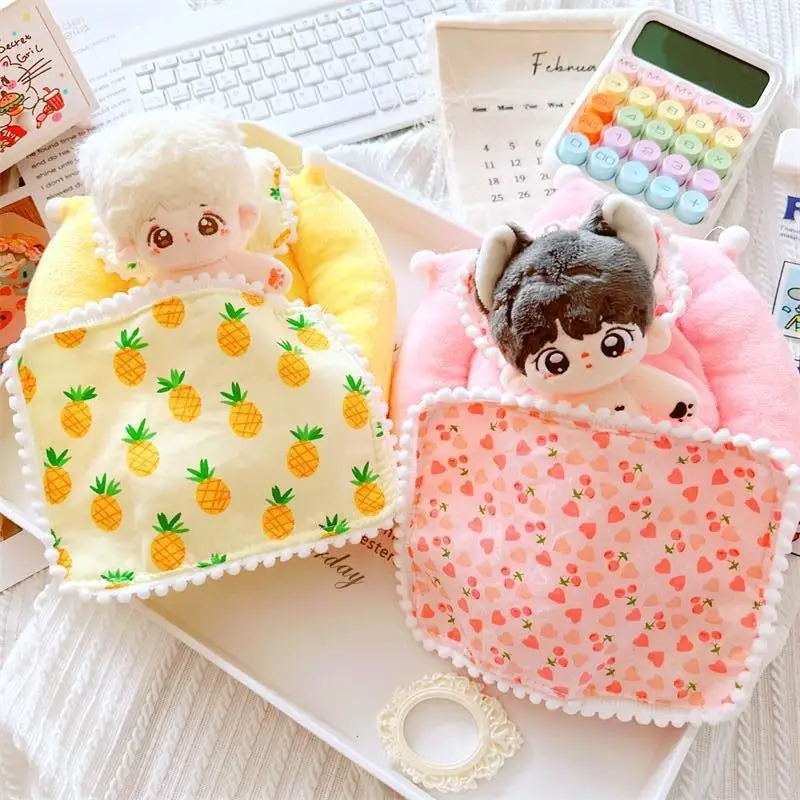 

3PCS DIY Toy Dress Up Accessories Creative Cotton Doll Bed Pillow Quilt For 10/20cm Idol Doll Bedding Set