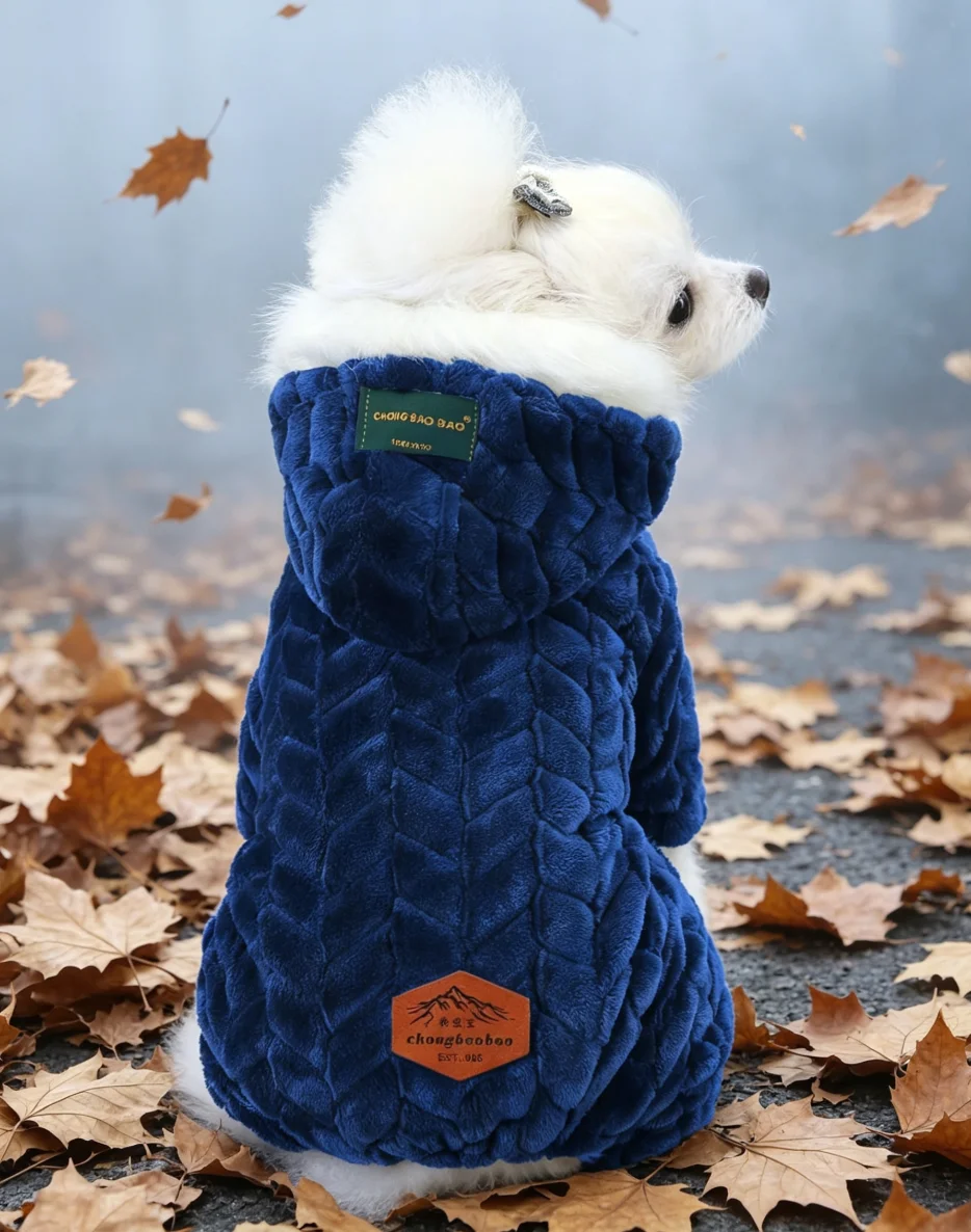 Haustierkleidung, verdickte warme Herbst- und Winteroutfits, Hundekleidung, Tierkostüme, vierbeinige Welpenanzüge, verdickte warme Mäntel – Detail 10