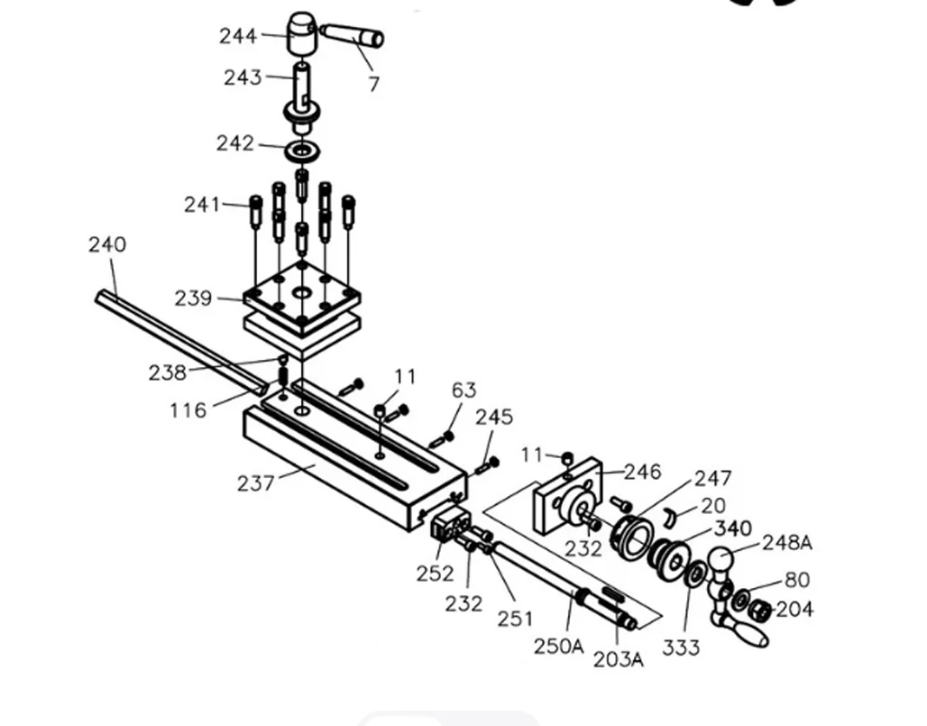 Compound Rest Tool Carrier Slide Spare Parts For SIEG SC4‑237 Mini Lathe Machine Replacement Accessories