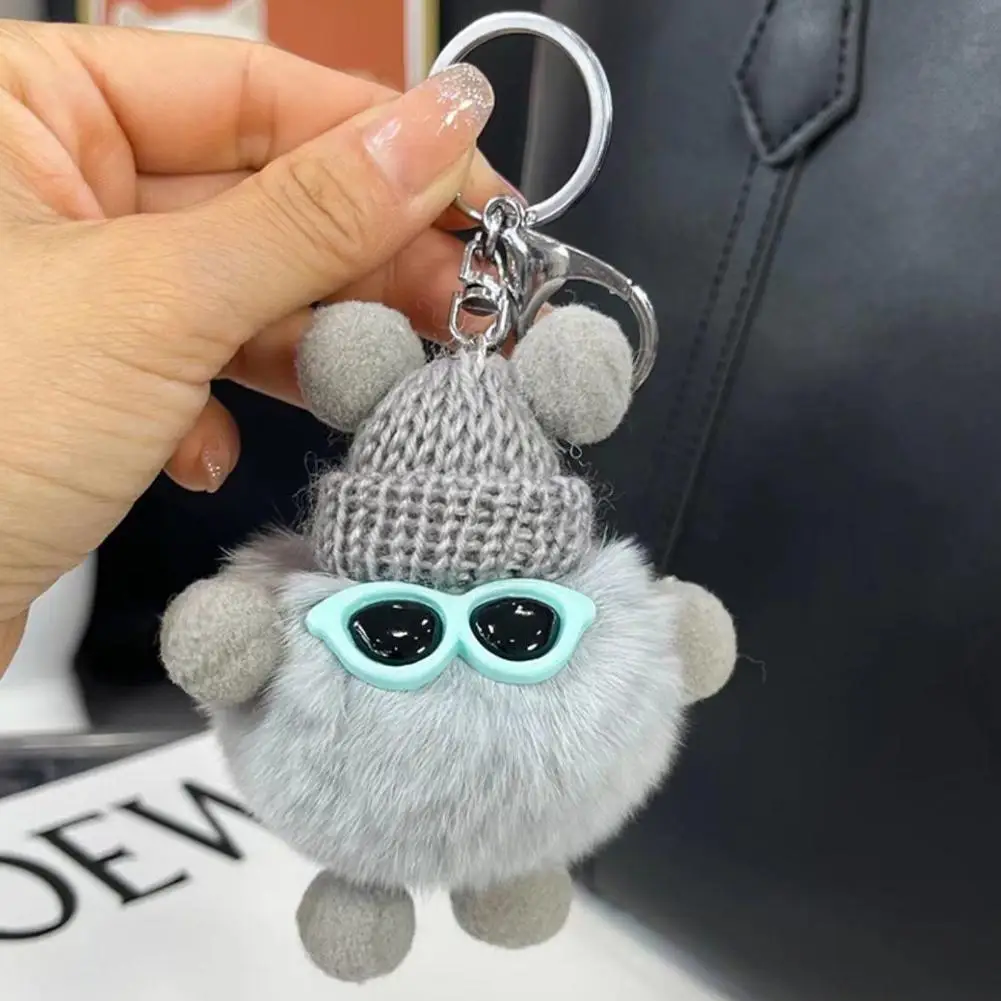 New Fashion Cute Plush Otter Small Briquette Rabbit Keyring Car Schoolbag Bag Keychain Pendant For Women Girl Deco Gift