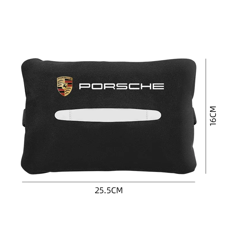 Car Multifunctional tissue bag Armrest Portable Tissue Box For Porsche Boxster Cayman Cayenne 911 Macan panamera