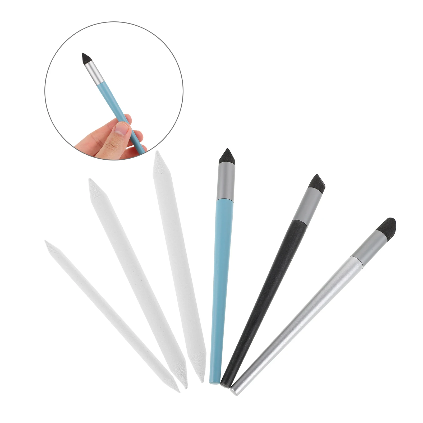 

6pcs Oil Pastel Sponge Pen Soft Head For Smooth Transitions Sketching Drawing Portable Art Supplies Artists Students Blending