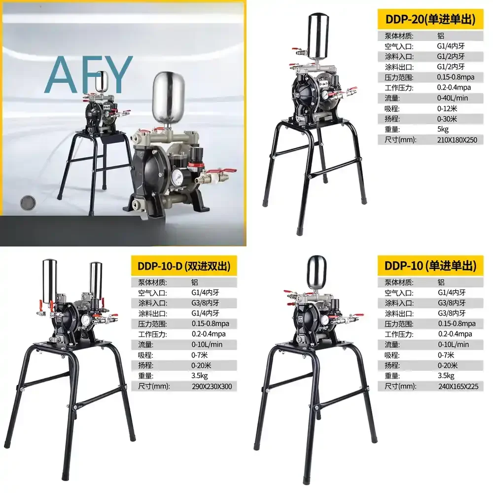 Pneumatic Diaphragm Pump for Aluminum Alloy Unidirectional High Pressure High Power Double Diaphragm Pump for Industrial