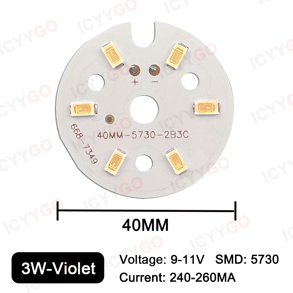 10PCS 9-11V 3W 40MM SMD 5730 LED PCB White Warm Red Green Blue Violet Golden Light Light Source Panel LED Bulb Replacement Panel