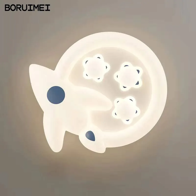 Cream Style Led Ceiling Light Children's Room Creative Cartoon Fish Bedroom Ceiling Lamp Simple Modern Home Indoor Lighting Lamp