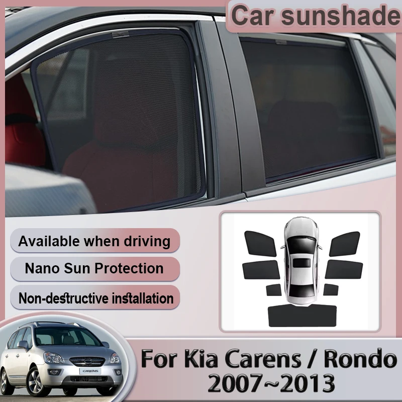 

Car Mesh Sunshade For Kia Carens Rondo7 MK2 UN 2007~2013 Naza Citra 2 Rondo Magnetic Window Sun Visor Shade Curtains Accessories