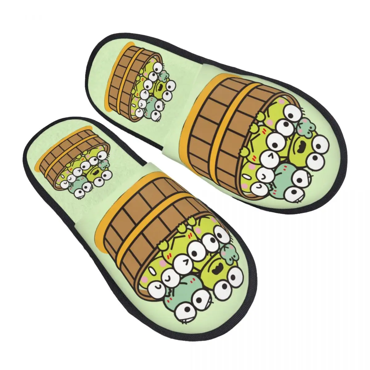 

Пользовательские мультфильм Kero Kero Keroppi Sanrio аниме тапочки из пены с эффектом памяти женские удобные теплые домашние тапочки