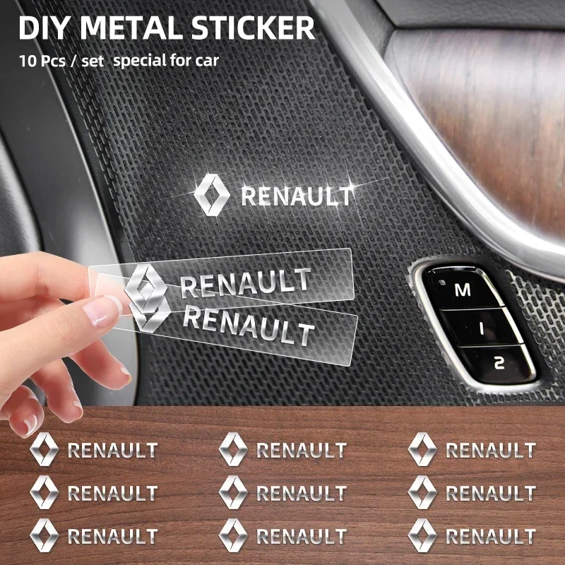 Car Logo 3D Metal Stickers Decorative Accessories For Renault ZOE QM6 Austral Kardian 2 Rafale Kangoo Arkana Clio Koleos Megane