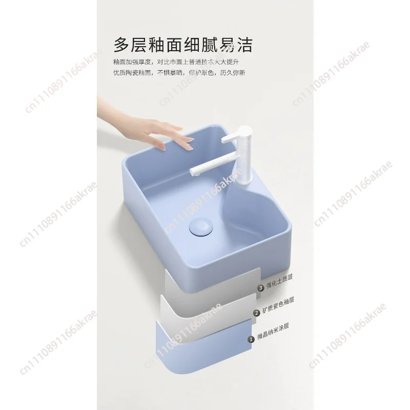 for Light blue countertop basin, bidet faucet integrated wash basin, bathroom ceramic washbasin, art basin,