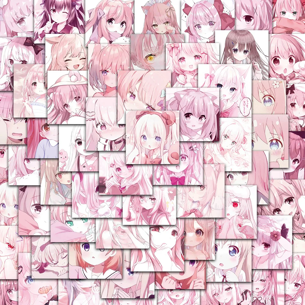 

62/124 шт. аниме розовая милая девушка аватар наклейка телефон ноутбук картина книга рамка ваза чашка воды скрапбук DIY наклейки