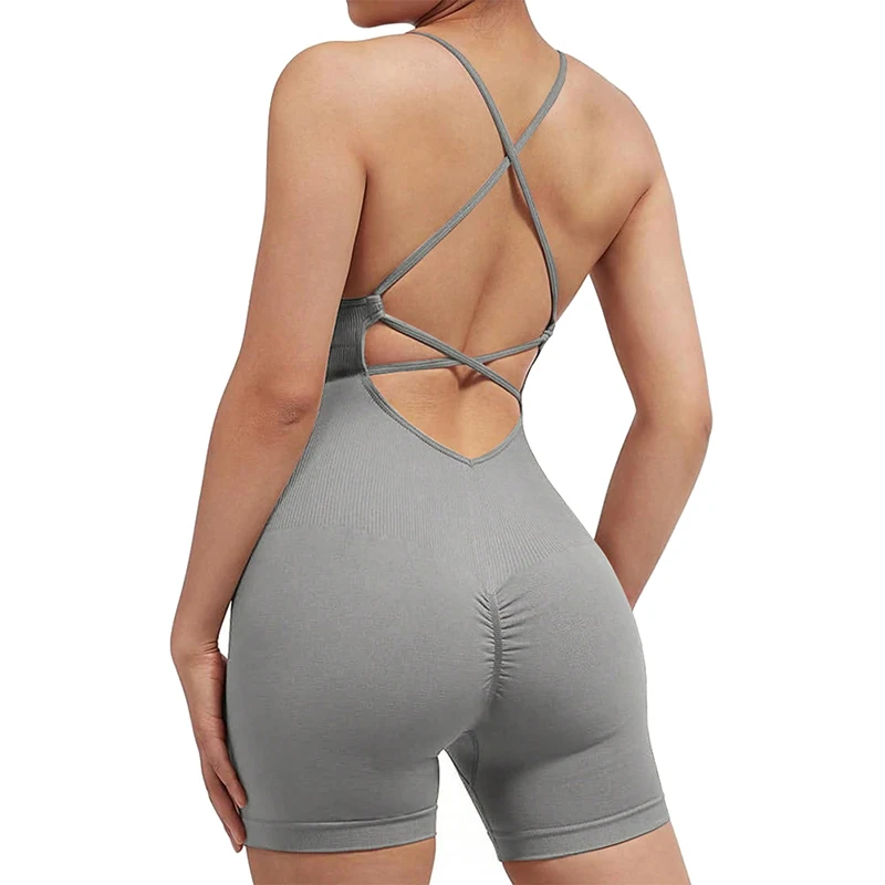 Pelele de tirantes para mujer, traje de Yoga de una pieza, hilo de secado rápido, ejercicio físico y embellecimiento de la espalda, novedad de verano