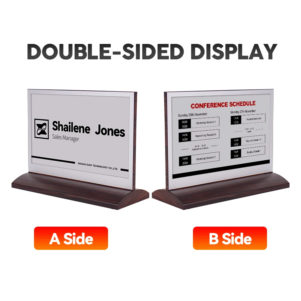 Electronic Digital Sign Table Toppers Desk Name Plate Intelligent Conference Electronic Table Name Card for Meeting