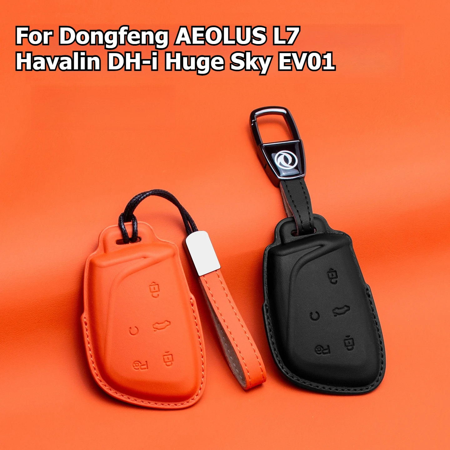 For Dongfeng AEOLUS L7 Havalin DH-i Huge Sky EV01 Key Case Cover Nappa Leather Car Key Holder Keychain Protector Accessories