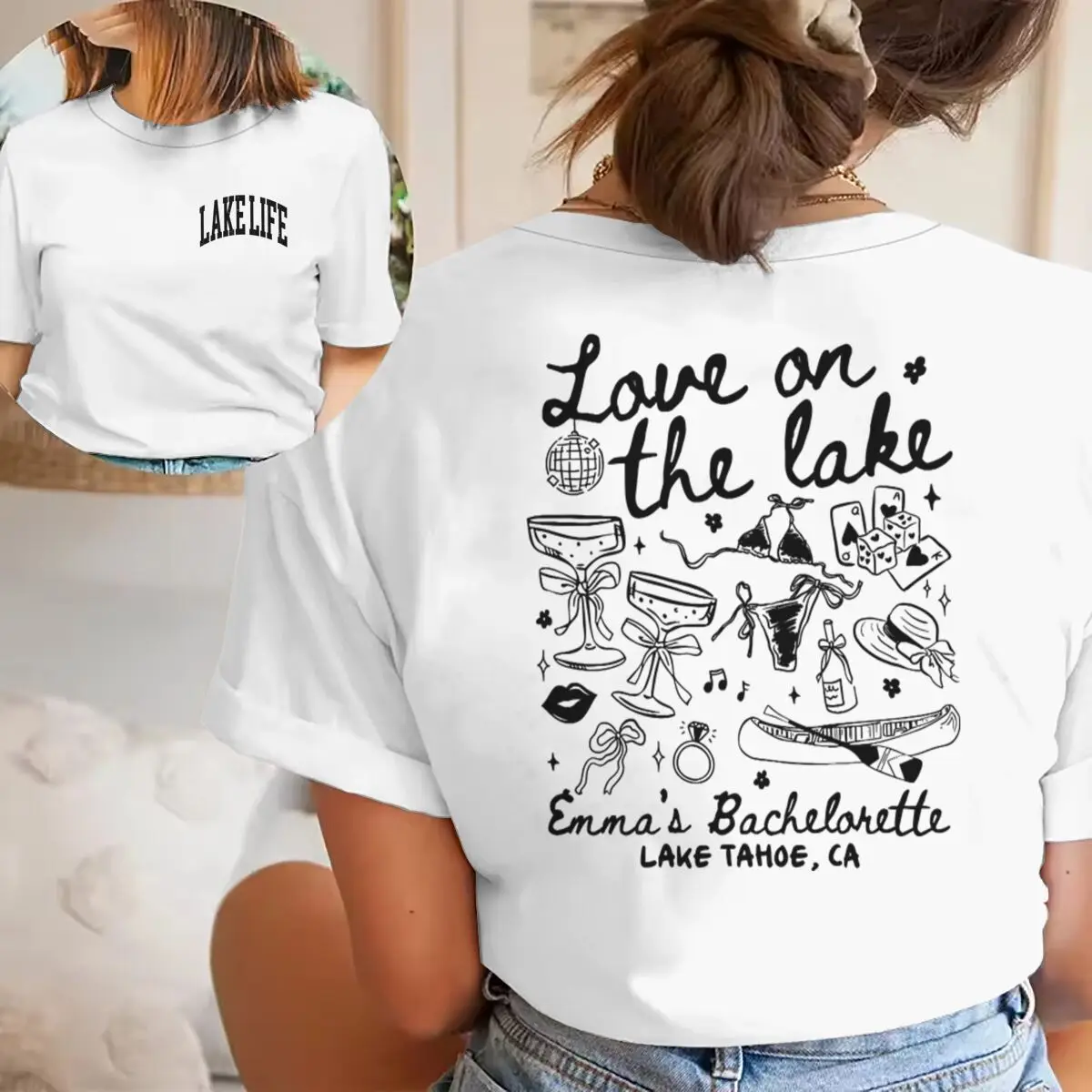 

The Lake Club Shirt Camping Shirt Women Casual Summer Short Sleeve Tee Outdoor Adventure Clothing New Fashion Casual Tops