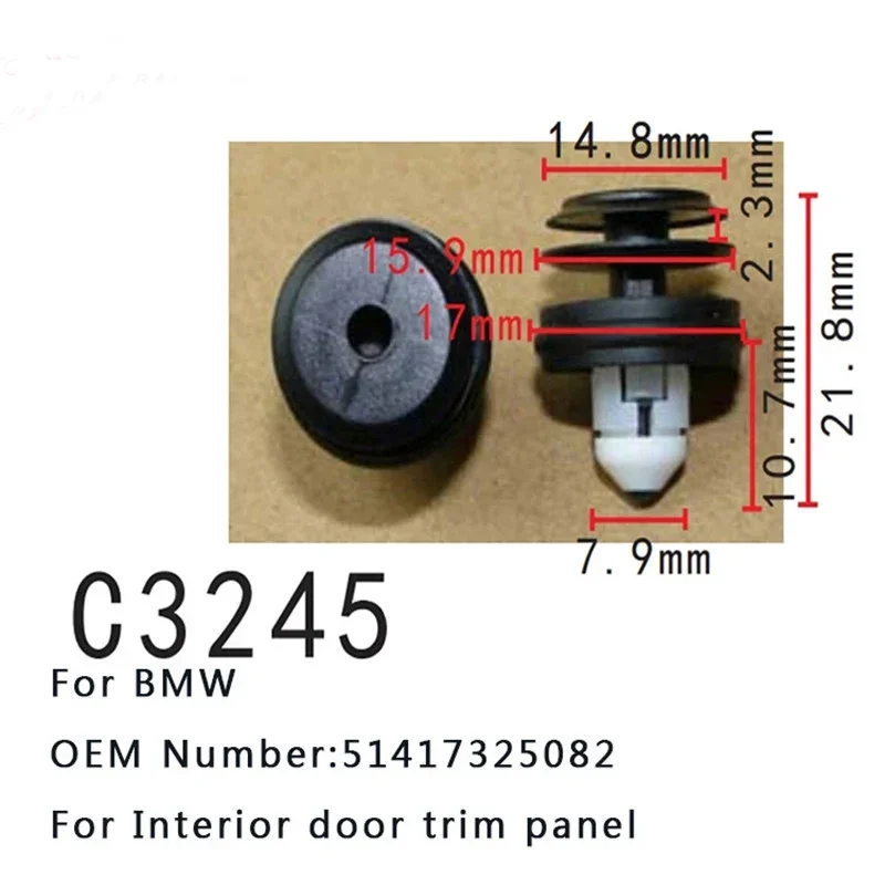 

10 шт. автозажим для BMW X5 X3 G01 Z4 BMW5 G30 G31 G38 BMW6 E36 530i 540i крепеж панели обшивки внутренней двери 51417325082