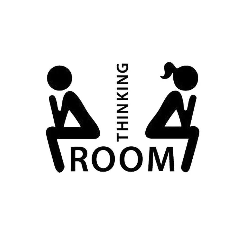 5Pcs Bathroom Stickers Waterproof Toilet Decoration Wall Door Sign for Home Office Hotel Restroom Fun Creative English Letter