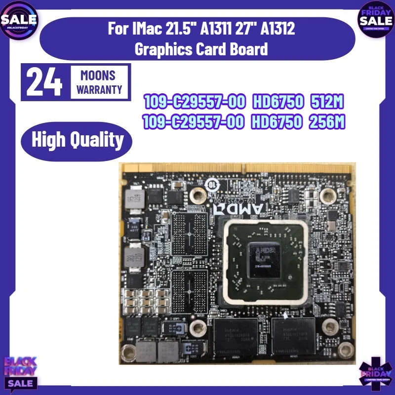 HD6750M HD6750 256MB 512MB 109-C29557-00 216-0810005 Video Graphics Card c