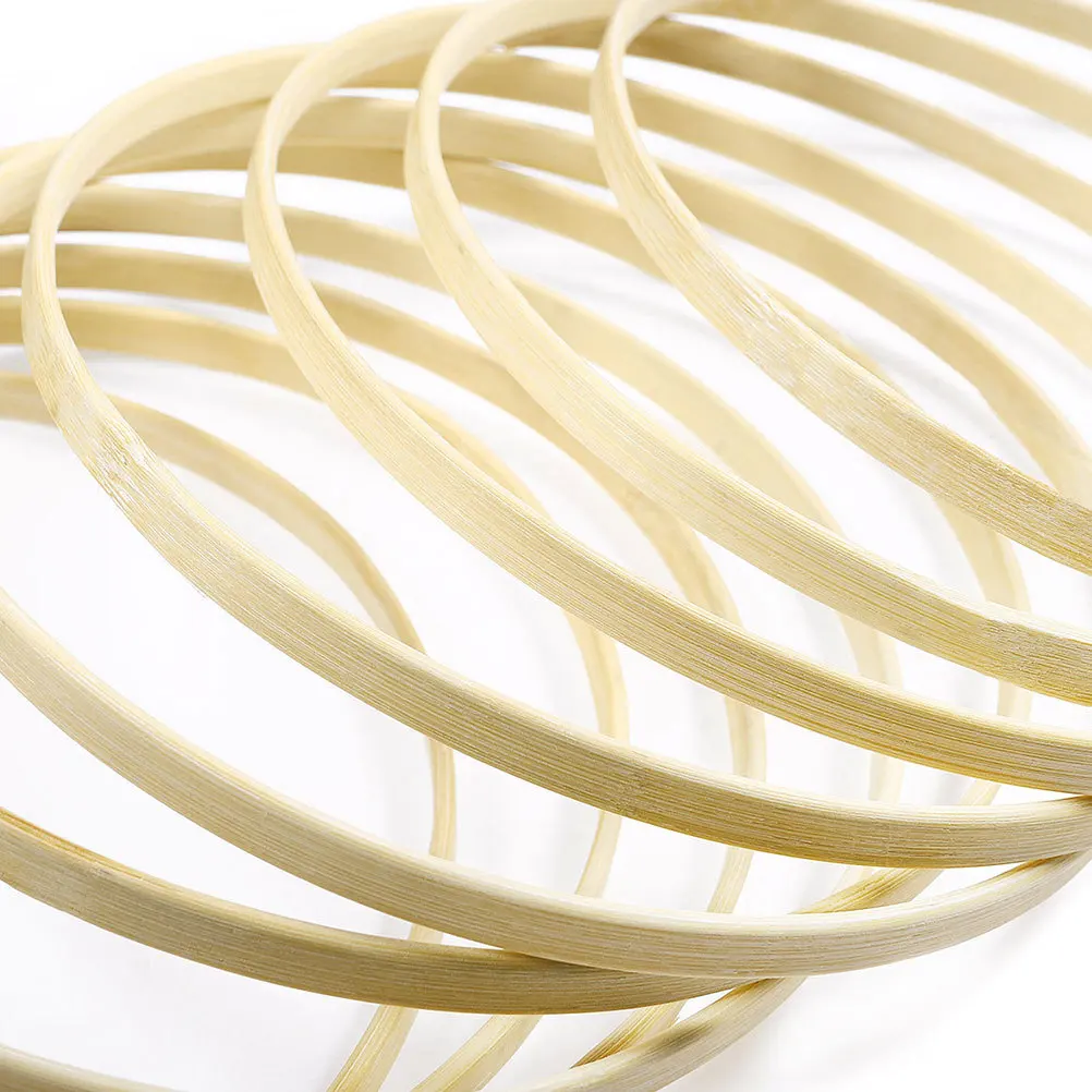 

13 pcs 15Cm Bamboo Material Diy Frame For Dream Catcher Wind Chime Wreath Round Fan Handicraft Projects