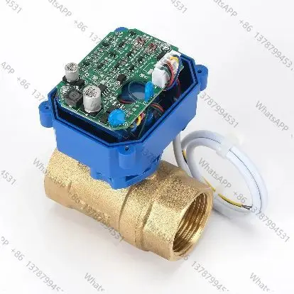AC/DC 9-24V DN15 DN20 DN25 3 Wires 2 Control Brass Two Way Electric Ball Valve Motorized Ball Valve for Water