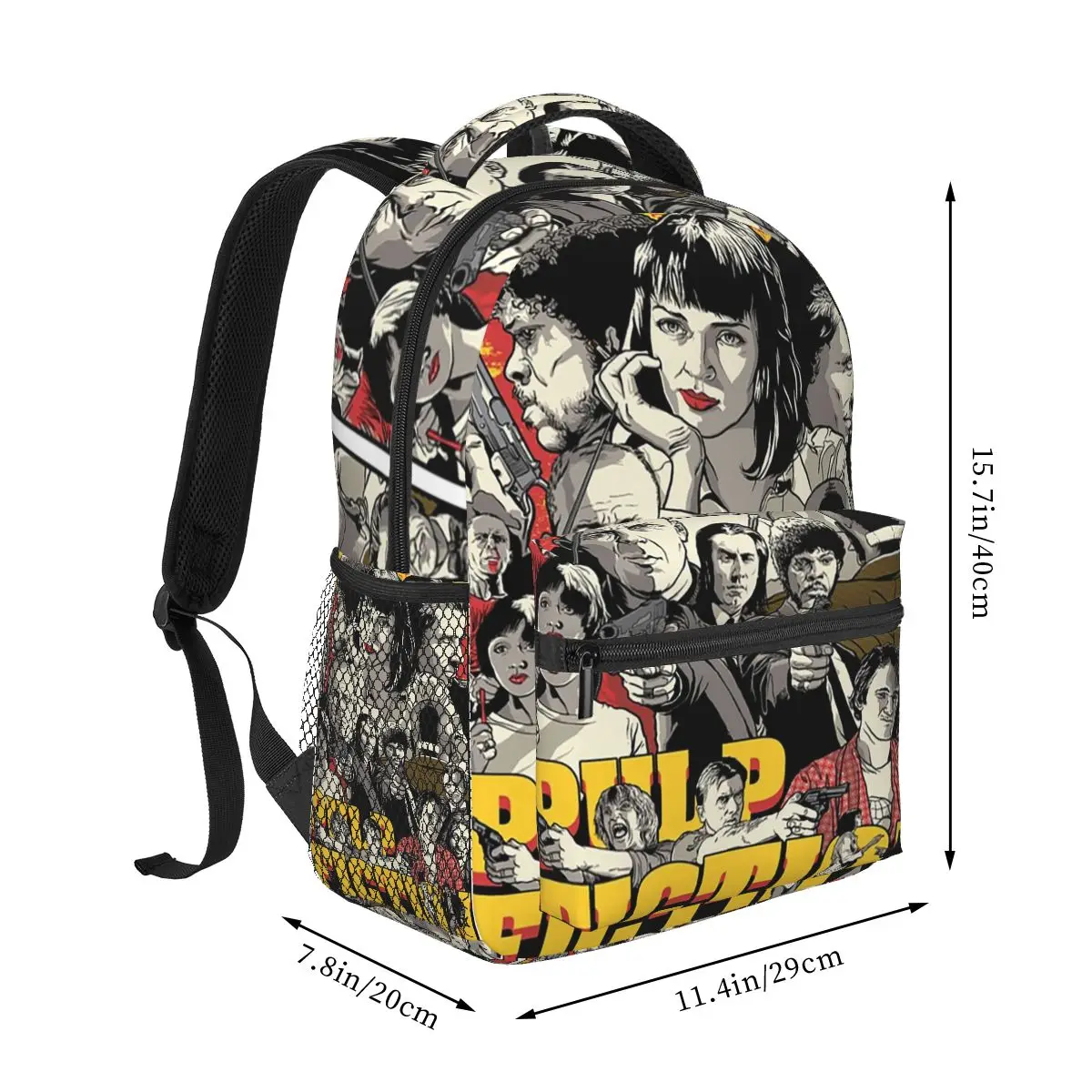 All Pulp Fiction Movie Actors Backpack Student Boys Girls BookBag Kids School Bag Computer Shoulder Bags for Men Women